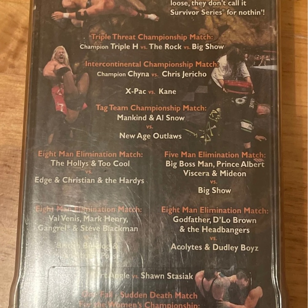 WWF: Survivor Series 1999 VHS, WWE, Rock, HHH, Big Show, Angle.